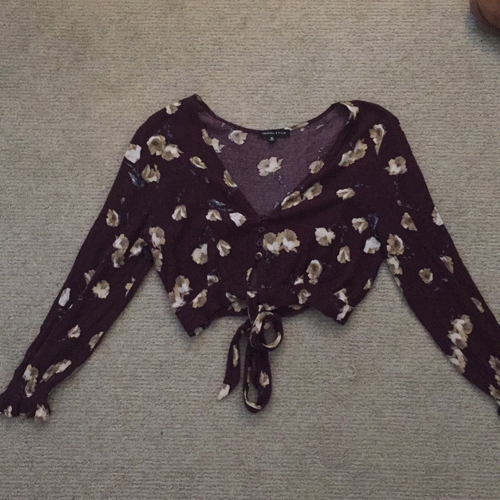 Floral Long sleeve crop top